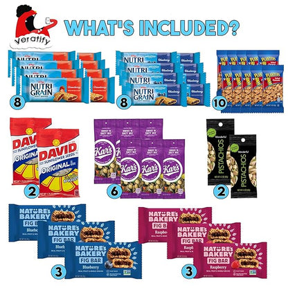 Snacks Gift Variety Basket for Adults (101 Count) Snacks Gift Variety Package Gift Arrangement Perfect for Men, Women, Adults, Military, Office, School, Work, Employee Appreciation - Gift Basket