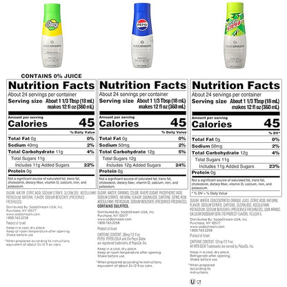 SodaStream Pepsi, Starry & MTN Dew, Regular, 440ml, (Pack of 3)