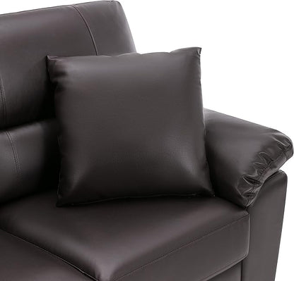 Morden Fort Faux Leather Sofa and Chair Set, Modern Luxury and Comfy Furniture Sleeper Couches Accent Chair for Living Room, Apartment, Office, Lounge Room, Bedroom