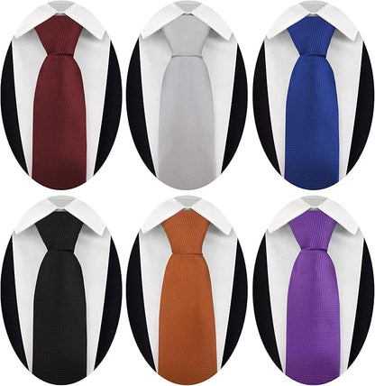 Adulove Men's Necktie Classic Silk Tie Woven Jacquard Neck Ties 6 PCS