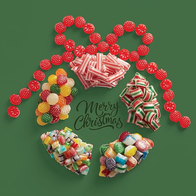 The Swiss Colony 27 Favorites Food Gift Box - Assorted Cheeses, Summer Sausage Meats with Christmas Petits Fours Gourmet Mini Layer Cakes Pack of 24 with Traditional Old Fashioned Hard Candy