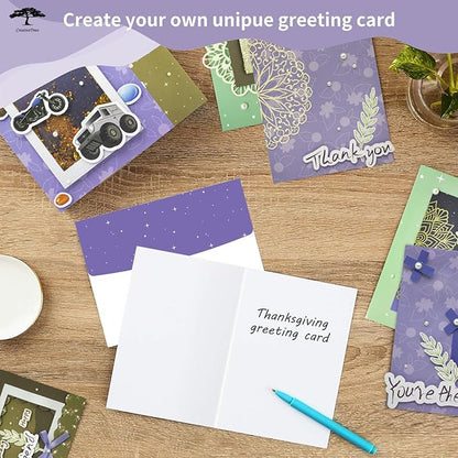 DIY Card Making Kit for Adults Car 9 Sets-Themed Handmade Greeting & Thank You Cards with Envelopes for Birthdays, Weddings, Teachers, Parents, and Gift Giving