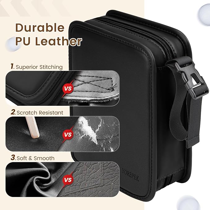 YOREPEK Golf Accessories Kit for Men, Golf Stuff Set with Leather Case, Golf Balls, Golf Tees, Multifunctional Divot Knife, Monocular, Scorer, Golf Gifts for Men Women Golfers