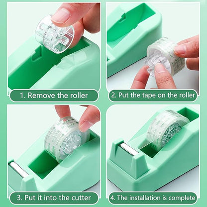 Green Office Supplies, Green Desk Accessories, Stapler, Staple Remover, Tape Holder, Pen Holder, Ballpoint Pen, Scissor, Binder Clips, 1000pcs Staples, Phone Holder, Ruler, Transparent Glue and Notes