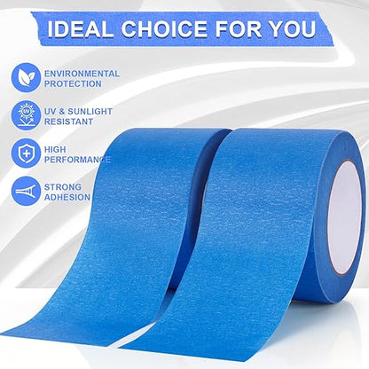 NEOACT 10 Rolls Blue Painters Tape 3 Inches x 55 Yards(550 Yards Total),Multi-Surface Masking Tape Bulk Blue Wide Roll,No Residue Painters Tape for Wall Painting,Home Improvement