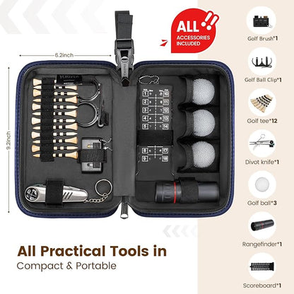 YOREPEK Golf Accessories Kit for Men, Golf Stuff Set with Leather Case, Golf Balls, Golf Tees, Multifunctional Divot Knife, Monocular, Scorer, Golf Gifts for Men Women Golfers