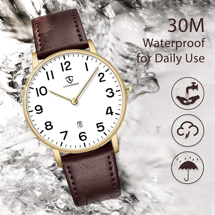 BEN NEVIS Watch, Mens Watch, Minimalist Fashion Simple Wrist Watch Analog Date with Leather Strap