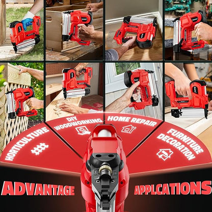 Ecarke Cordless 2 Inch Brad Nailer Compatible with Milwaukee 18V Battery(No Battery),2 in 1 Electric Nail Gun,18GA Staple Gun with 1000 Nails, Battery Powered Nail Gun for Trim Wood Crafting Home DIY