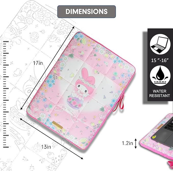 Sonix x Sanrio | Puffy Laptop Sleeve | 15-16 Inch, Quilted Pillow Puffer Laptop Carrying Case, Computer Sleeve | My Melody Fairy 50th Anniversary