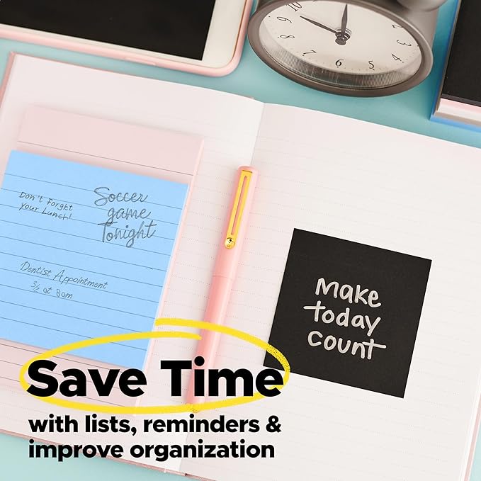 Post-it Super Sticky Lined Notes 4 in x 6 in, Simply Serene 3 Pads/Pack, 90 Sheets/Pad 100% PEFC, SGSCH-PEFC-COC-110078