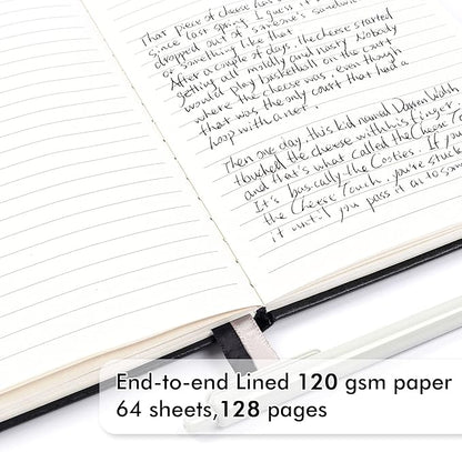 24 Pack Journal Notebook for Work, Feela Business Notebook Bulk Hardcover Lined Writing Journal with Pen Holder for Men Women Note Taking, with 24 Black Pens, 120 GSM, 5.1”x8.3”, A5, Black