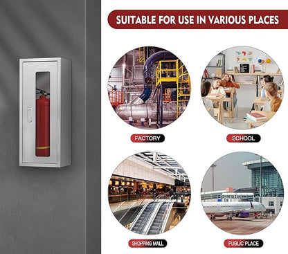 Fire Extinguisher Cabinet ,Wall Mount Fire Extinguisher Box ,Surface Mounted, 25-9/16" H x 9-13/16" W x 6-7/8" D Heavy Duty Fire Extinguisher Mount Stainless Steel (Stainless Steel Color)