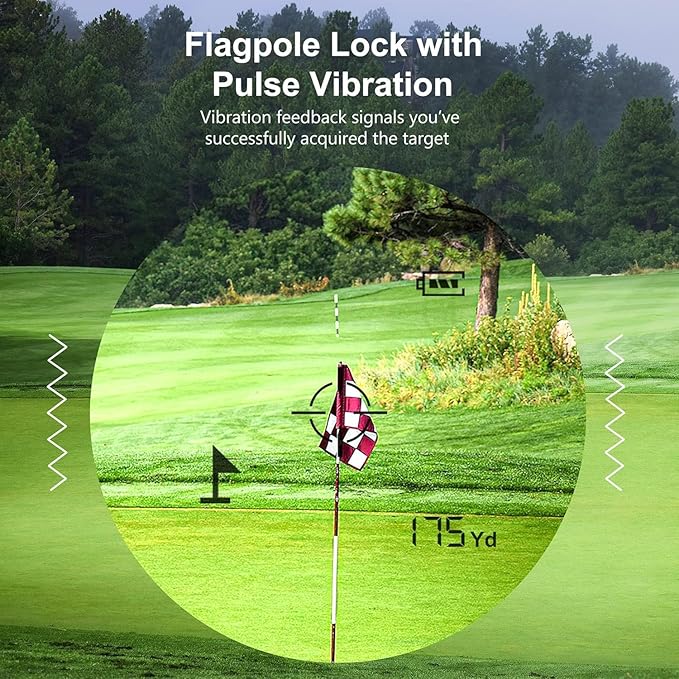 Golf Rangefinder 650/1200/1700 Yards Range Finder Golfing 6X Magnification 0.5 Yard Accuracy Flag Pin Lock Vibration Fast Focus High Clarity Display Easy to Use