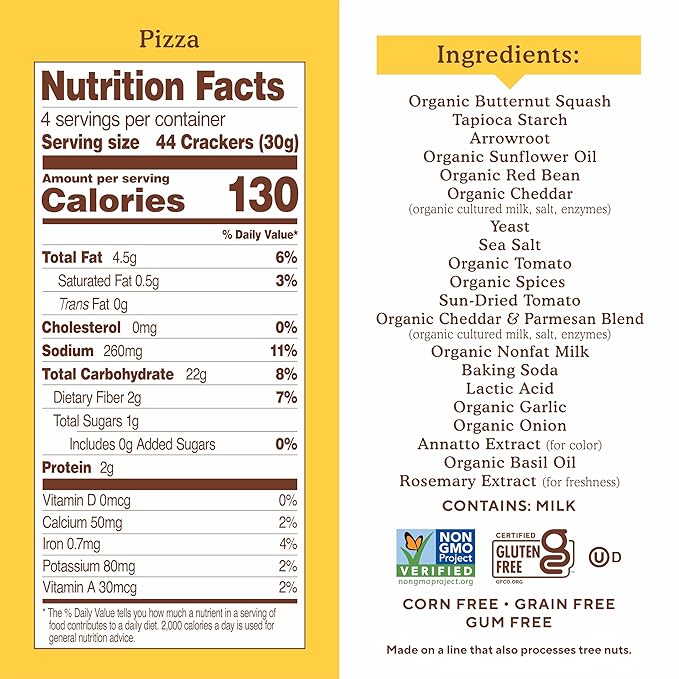 Simple Mills Pop Mmms Pizza Baked Snack Crackers, Gluten Free, 4 Ounce (Pack of 2)