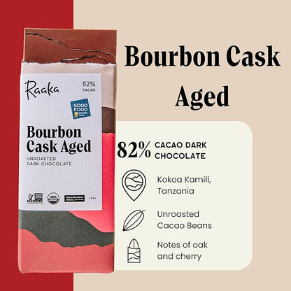 Raaka Chocolate Best Sellers Trio | Gourmet Dark Chocolate Gift | Organic, Vegan, Fair Trade, Soy Free, Non-GMO, Gluten Free, Kosher | 1.8oz Bars, 3-Pack