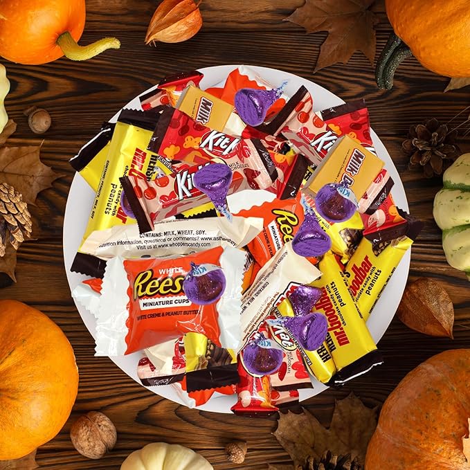 Thanksgiving Candy Bulk Assorted Chocolate Candy Variety Pack - 3 lb Large Mix Individually Wrapped Party Chocolates for Basket Fillers, Party Favors & Treat Bags