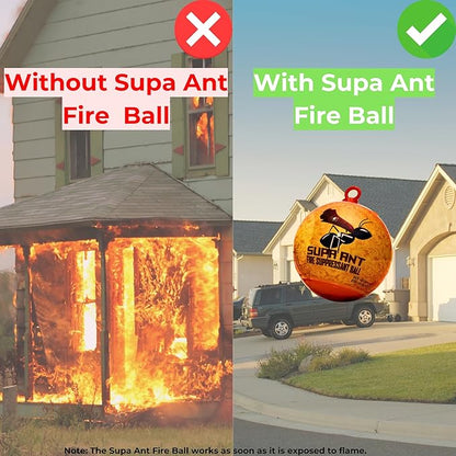 Supa Ant Fire Safety Ball as Fire Blanket for Home and Kitchen – Fire Protection Device for House, Office, Garage, Car