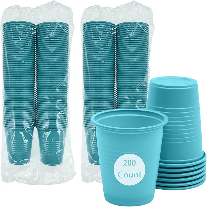 Henry Schein Disposable Cups, 5 oz, Blue (200 Count) – Dental Rinse Cups, Double-Coated for Durability, Latex-Free, Embossed Grip, Ideal for Medical, Office, and Event Use