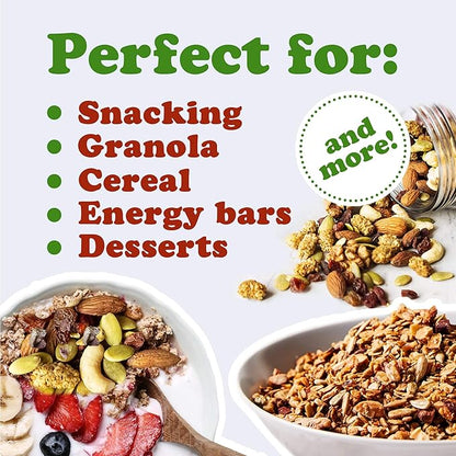 Organic Raw Munchies Snack Mix, 4 Pounds — Raw and Non-GMO Snack Mix Contains Cacao Nibs, Raisins, Almonds, Cashews, Walnuts, Goji Berries, Mulberries, Pumpkin Seeds. Vegan Superfood, Kosher, No Added