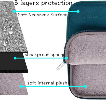 MOSISO Laptop Case 15 inch, 15 inch Laptop Sleeve Bag Compatible with MacBook Air 15 M4 A3241 M3 A3114 M2 A2941 2025 2024 2023, Dell XPS 15, Neoprene Computer Sleeve Bag with Small Case, Deep Teal
