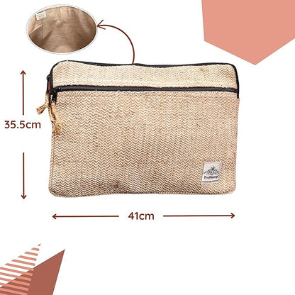 Natural Laptop Sleeve – Durable 14-Inch Laptop Cover with Zipper, Lightweight Water-Resistant Case for Travel & Work