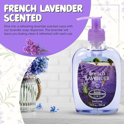 SIMPLE PLEASURES Premium Hand Soap Collection - French Lavender Scent, 7.9 oz Bottle with Jumbo 59 oz Refill - Goodhousekeeping Seal Approved - Multiple Scents Handsoap - Lavendar Hand Soap Refills