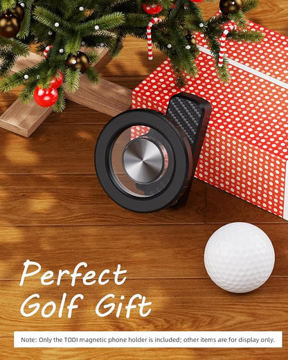 TODI Magnetic Golf Cart Phone Holder – Compatible with MagSafe iPhone 16 15 14 13 12 Pro/Max/Plus, Fits EZGO Club Car Yamaha Icon, Golf Gifts for Golfers Men, Dad, Grandpa