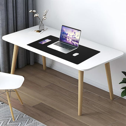 AFIING Leather Desk Pad Protector, Office Desk Mat, Large Mouse Pad, Desk mat for Keyboard and Mouse, Laptop Desk Pad, Waterproof Desk Writing Pad for Office and Home (Black, 23.6" x 13.7")