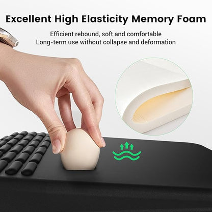 MEKASS Mouse Pad with Wrist Rest, Ergonomic Slope Mousepad for Carpal Tunnel Pain Relief, Memory Foam Desk Computer Wrist Support Mouse Pad with Non-Slip PU Base for Office Home (Beach)