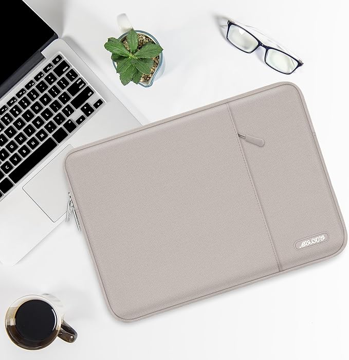 MOSISO Laptop Case 14 inch, 14 inch Laptop Sleeve Compatible with HP Lenovo Dell ASUS Acer, HP Stream, Dell Latitude, Lenovo IdeaPad, Polyester Vertical Computer Sleeve Bag with Pocket, Stone Gray