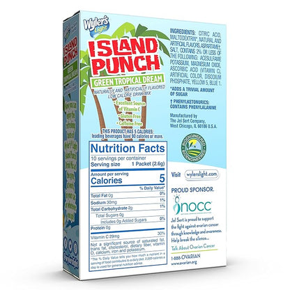 Wyler's Light Island Punch, Green Tropical Dream, 10 CT (Pack - 12)