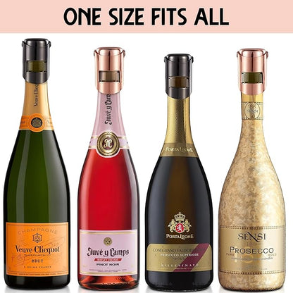 Champagne Stoppers – Sparkling Wine Bottle Stopper & Prosecco Bottle Stopper – Airtight Seal for Freshness – Prosecco Gifts for Women – Cool Gadgets for Dad or Mom