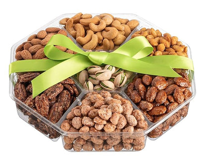 Nuts Gift Basket - Extra Large Assortment of Sweet & Roasted Salted Gourmet Nuts - Assorted Food Gift Box for Birthday, Family, Sympathy, Men & Women.