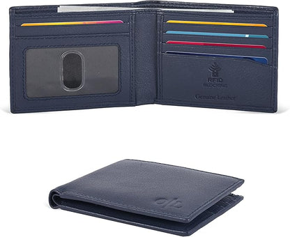 Oak Leathers Slim Leather Wallet for Men - RFID Wallets Credit Card Holder Ultra Thin Gift for Mens, Front Pocket Minimalist Design