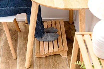 PaletteLife Wooden Footrest, D11.42 xW17.72 xH4.93 (29x45x12.5cm), 1x1.5 ft, Medium, Natural Ashwood, Ergonomic Design