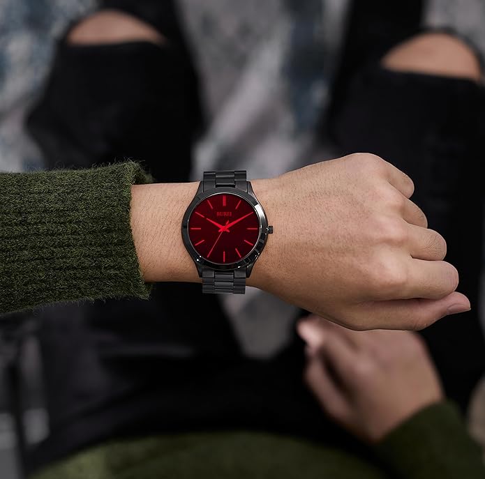 BUREI Men Watches Fashion Analog Stainless Steel Quartz Waterproof Watches,Gift for Men.
