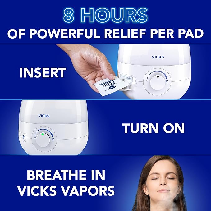 Vicks VapoPads Plus with Intense Cold Blasting Menthol - Vapor Pads Refill for Vicks Humidifiers and Steam Inhalers, Scent Pads for Congestion Relief, 20-Pack, Box Color May Vary