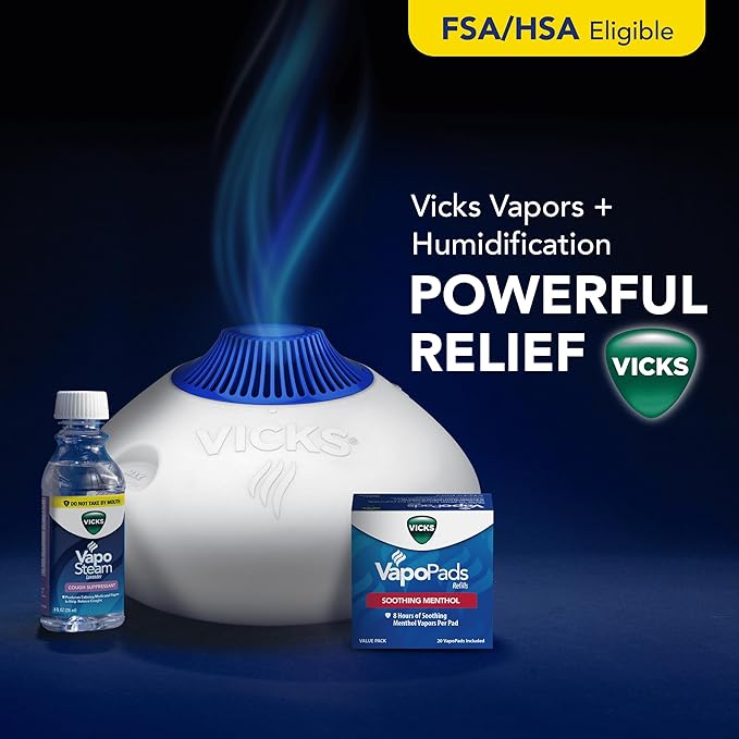Vicks VapoPads Original Menthol Scent Refill Pads for Vicks Humidifiers and Sinus Inhalers, 20-Pack