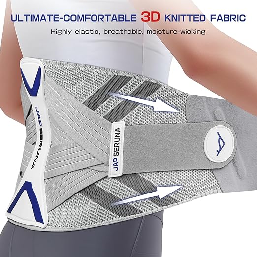 Lower Back Brace for Pain Relief & Posture Correction - Bionic Y-Back Support System with Adjustable 3D Knit Belt, Breathable Lumbar Pad - Medical Grade for Herniated Disc, Sciatica, Scoliosis, Arthritis