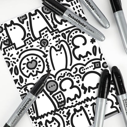Dabo&Shobo Permanent Markers Jumbo Size, 40 Count, Bullet Tip, Large Black Permanent Markers Set