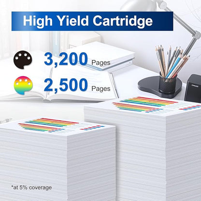 218X Toner Cartridges 4 Pack (with Chip) 3301fdw Replacement for HP 218X 218A Work for HP Color Laserjet Pro MFP 3301fdw 3201dw 3301sdw 3301cdw Printer High Yield Ink W2180X W2180A (4 Pack, B/C/Y/M)