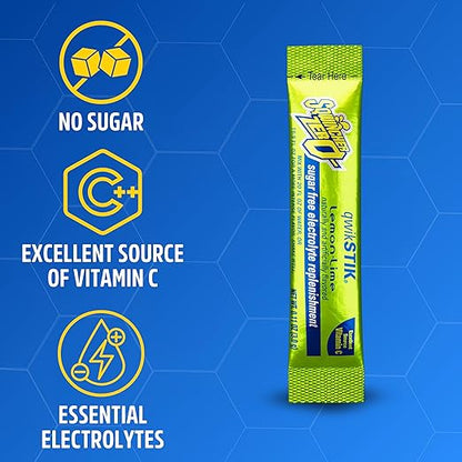 Sqwincher Quik Stik Zero Oral Electrolyte Solution Lemon-Lime Flavor 0.11 oz. Packet 50 Ct