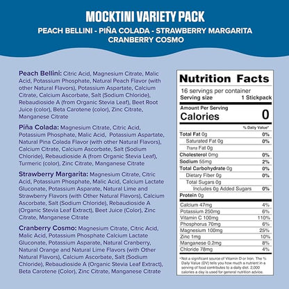 Ultima Replenisher Daily Electrolyte Powder Drink Mix – Sugar Free – Mocktini Variety, 16 Stickpacks – Hydration Packets with 6 Key Electrolytes and Trace Minerals – Keto Friendly, Non-GMO