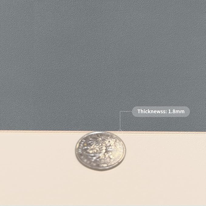 Leather Table Pad,1.8mm Thick,40x66 Inch,Table Pads for Dining Room Table Rectangular,Table Protector for Dining Room Table,Dining Table Cover Protector(Off White+Light Gray,40x66)