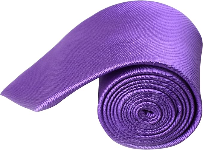 QBSM Mens Solid Polyester Textile Neckties Pure Color Neck Ties