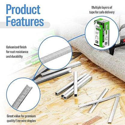 meite 71/08 22 Gauge 71 Type 3/8-Inch Crown 5/16-Inch Leg Length Galvanized Upholstery Staples for Fine Wire Staplers (10,020 Counts)