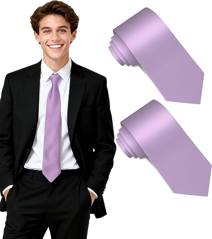 Fineknot Black Ties for Men, Formal Neckties for Men, Solid Color Mens Ties for Business, Wedding, Party, Mens Neck Tie