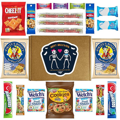 Hangry Kit Halloween Snack Box Variety Pack – 20 Count – Assorted Chips, Cookies, Candy & Crackers – Fun Spooky Design – Gift for Kids, Teens, College Students, or Office - Romantic