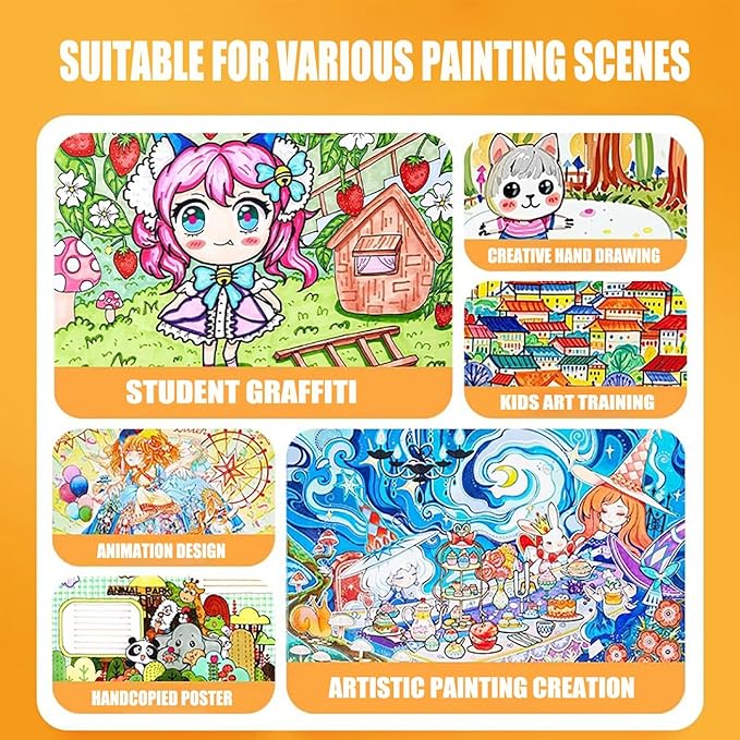 Alcohol Markers 80 Colors with Base Drawing Pen Dual Tip Art Markers for Sketch Anime Illustrations