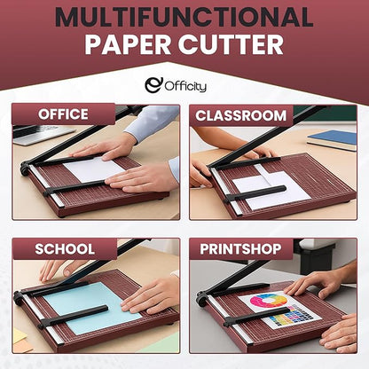 Guillotine Paper Cutter Heavy Duty, 18" Cut Length Paper Trimmer Cuts 12 Sheets, Accurate & Safe Paper Slicer Cutter for Cardstock, Photos, Crafts, Office, Home & Classroom